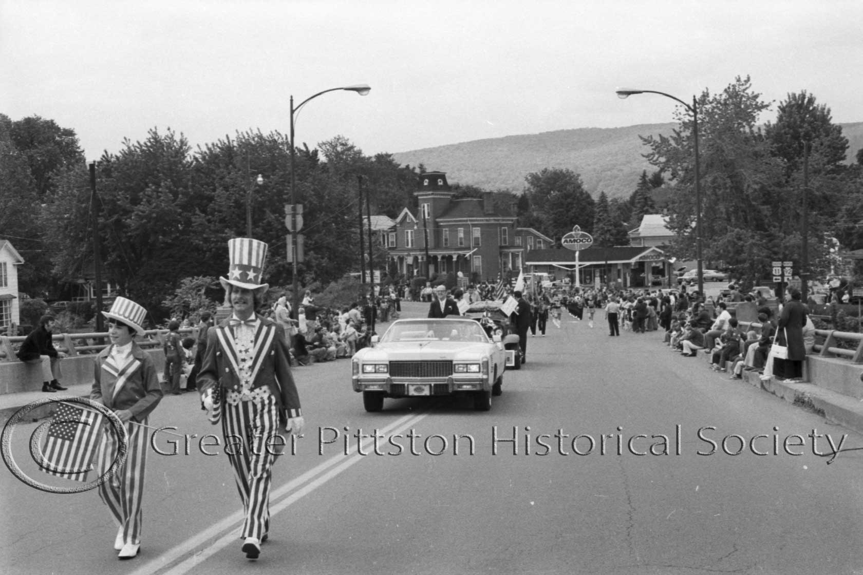 P. J. Melvin marching in Pittston's parade to mark the American Bicentennial, 1976. Sunday Dispatch Photographic Collection (1976.1.0222), Greater Pittston Historical Society, Pittston, PA.